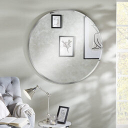 The Online Mirror Shop Round Mirror Simplistic Bevelled Round Shape With Stylish Black Outline- 100Cm Diameter For Hanging Anywhere Inside Of Your Home - thumbnail 2