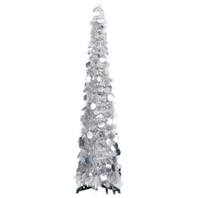 Berkfield Pop-Up Artificial Christmas Tree Silver 120 Cm Pet - image 1