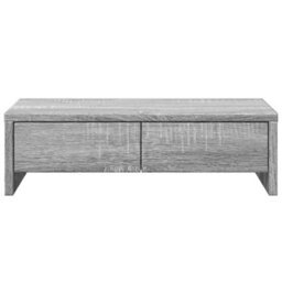 Walplus Monitor Stand With Drawers Grey Sonoma 50X27X15 Cm Engineered Wood - thumbnail 4