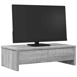 Walplus Monitor Stand With Drawers Grey Sonoma 50X27X15 Cm Engineered Wood - thumbnail 3