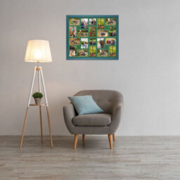 AK Frames 80X70Cm Navy Blue Modern Multi Photo Frame With Emerald Mount - Holds 20 Apertures (18X) 6X4, (2X) 4X4 Photos - thumbnail 3