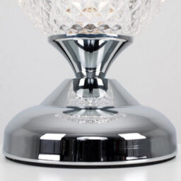 Valuelights Pair Of Modern Silver Chrome And Decorative Glass Bedside Touch Table Lamps - thumbnail 3