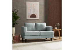 Home Detail Dale 2 Seater Linen Sofa, Pale Blue Linen Fabric