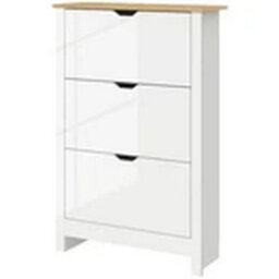 White High Gloss Shoe Cabinet With 3 Drawers - thumbnail 5