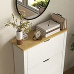 White High Gloss Shoe Cabinet With 3 Drawers - thumbnail 4