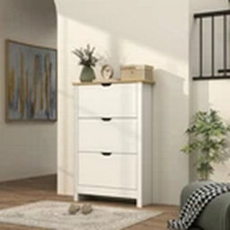 White High Gloss Shoe Cabinet With 3 Drawers - thumbnail 3