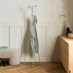Wyld and Coco Coastline Coat Rack 176 Cm Light Blue Steel Freestanding Coat Stand With 6 Hooks - thumbnail 2