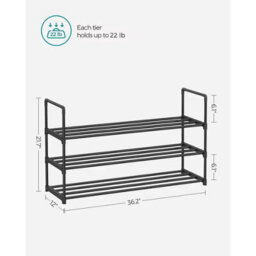 Metal 3 Tier Shoe Rack For 12 To 15 Pairs - thumbnail 1