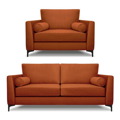 Modern Home Zara 3 Seater And Lovechair Set Marmalade - image 1