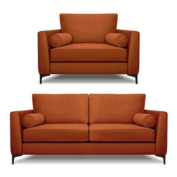 Modern Home Zara 3 Seater And Lovechair Set Marmalade - thumbnail 1