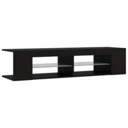 Berkfield Tv Cabinet With Led Lights Black 135X39X30 Cm - thumbnail 7