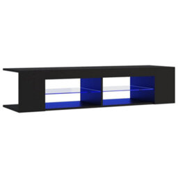 Berkfield Tv Cabinet With Led Lights Black 135X39X30 Cm - thumbnail 2