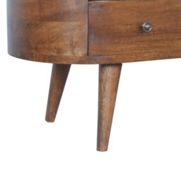 Artisan Furniture Solid Wood Chestnut Rounded Entertainment Unit, 4 Drawers & 2 Open Slots, Brown - thumbnail 9