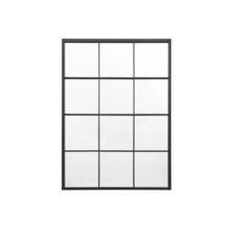 Xample Gallery Chafford Black Window Mirror 80 X 110Cm - Metal Frame Pane Style Mirror, Wall Mounted, Portrait Or Landscape - thumbnail 6
