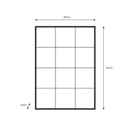 Xample Gallery Chafford Black Window Mirror 80 X 110Cm - Metal Frame Pane Style Mirror, Wall Mounted, Portrait Or Landscape - thumbnail 2