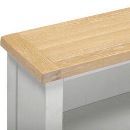 Seconique Windsor Low Bookcase Pebble Grey With Oak Top Fully Assembled - thumbnail 6