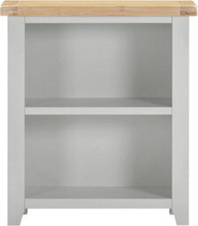 Seconique Windsor Low Bookcase Pebble Grey With Oak Top Fully Assembled - thumbnail 3