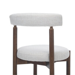 Skara Set Of 2 Light Warm Grey Textured Fabric Dining Chairs With Walnut Effect Solid Wood Frame - thumbnail 7