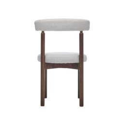Skara Set Of 2 Light Warm Grey Textured Fabric Dining Chairs With Walnut Effect Solid Wood Frame - thumbnail 4