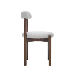 Skara Set Of 2 Light Warm Grey Textured Fabric Dining Chairs With Walnut Effect Solid Wood Frame - thumbnail 3