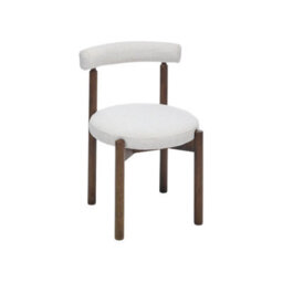 Skara Set Of 2 Light Warm Grey Textured Fabric Dining Chairs With Walnut Effect Solid Wood Frame - thumbnail 6