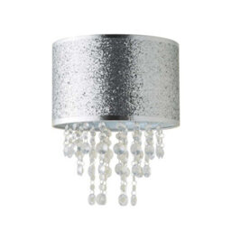 Valuelights Bonita Silver Glitter And Jewel Droplet Ceiling Lamp Shade And Bulb - thumbnail 8
