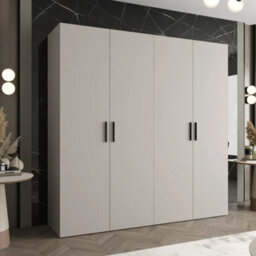 Arte Bari I Hinged Door Wardrobe 200Cm In Cashmere - Elegant, Soft-Close Storage In A Contemporary Neutral - thumbnail 1