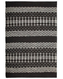Beliani Loom Hand-Loomed Leather Area Rug Black White Rectangle 140 X 200 Cm - thumbnail 1