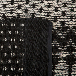 Beliani Loom Hand-Loomed Leather Area Rug Black White Rectangle 140 X 200 Cm - thumbnail 5