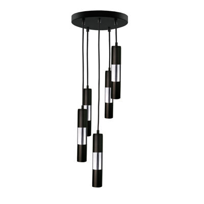 Luminosa Lighting Luminosa Magnum Cluster Pendant Ceiling Light Black, Silver, 30Cm, 5X Gu10