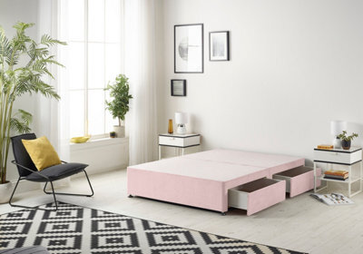 Somnior Beds Somnior Platform Divan Base Plush Pink With 2 Drawers - Double - image 1