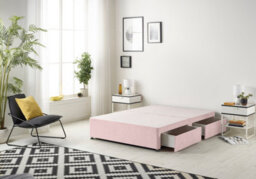 Somnior Beds Somnior Platform Divan Base Plush Pink With 2 Drawers - Double