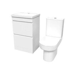 Nes Home 500mm White 2 Drawers Basin Vanity  & Rimless Close Couple Toilet - thumbnail 6