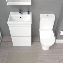 Nes Home 500mm White 2 Drawers Basin Vanity  & Rimless Close Couple Toilet - thumbnail 3