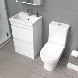 Nes Home 500mm White 2 Drawers Basin Vanity  & Rimless Close Couple Toilet - thumbnail 4