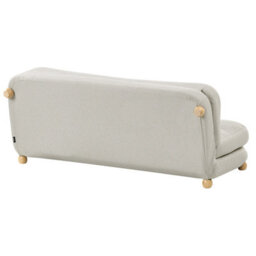 Beliani Sofa Bed 2 Seater Esbjerg Faux Linen Off-White - thumbnail 6