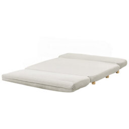 Beliani Sofa Bed 2 Seater Esbjerg Faux Linen Off-White - thumbnail 5
