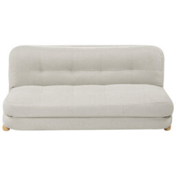 Beliani Sofa Bed 2 Seater Esbjerg Faux Linen Off-White