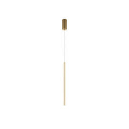 Luminosa Lighting Luminosa Halo Modern Slim Pendant Ceiling Light Brass 750Lm White Shade - thumbnail 1