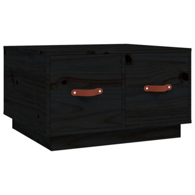 Berkfield Rustic Coffee Table Black 60X53X35 Cm Solid Wood Pine - image 1