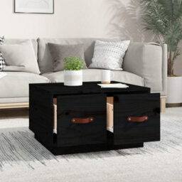 Berkfield Rustic Coffee Table Black 60X53X35 Cm Solid Wood Pine - thumbnail 3