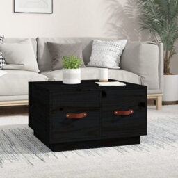 Berkfield Rustic Coffee Table Black 60X53X35 Cm Solid Wood Pine - thumbnail 2