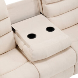 More4Homes Boston 3 Seater Fabric Manual Recliner Sofa (Beige) - thumbnail 6