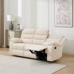More4Homes Boston 3 Seater Fabric Manual Recliner Sofa (Beige) - thumbnail 7