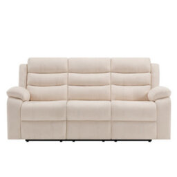 More4Homes Boston 3 Seater Fabric Manual Recliner Sofa (Beige) - thumbnail 3