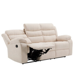More4Homes Boston 3 Seater Fabric Manual Recliner Sofa (Beige) - thumbnail 4