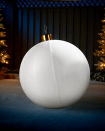 WeRChristmas Inflatable Tinsel Christmas Bauble, White, 66 Cm - thumbnail 2
