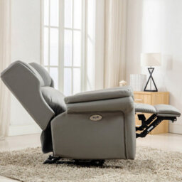 More4Homes Electric Powered Recliner Chair With Wingback Design And Usb Charger Port In Grey Bonded Leather - thumbnail 8