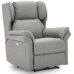 More4Homes Electric Powered Recliner Chair With Wingback Design And Usb Charger Port In Grey Bonded Leather - thumbnail 2