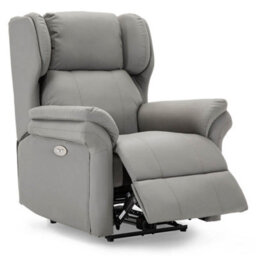 More4Homes Electric Powered Recliner Chair With Wingback Design And Usb Charger Port In Grey Bonded Leather - thumbnail 3